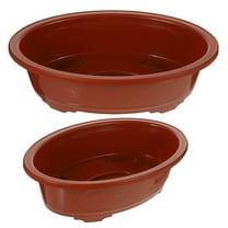Toyvian 2Pcs Oval Bonsai Training Pots Lightweight Plastic Planter for Indoor Garden Decor