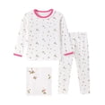 thumbnail image 2 of WIBACKER 2-7 Years Toddler and Little Girls' Long Sleeve Pajamas Set Cotton Top and Pants 2 Piece Sleepwear Pjs - Small Flowers, 2 of 14