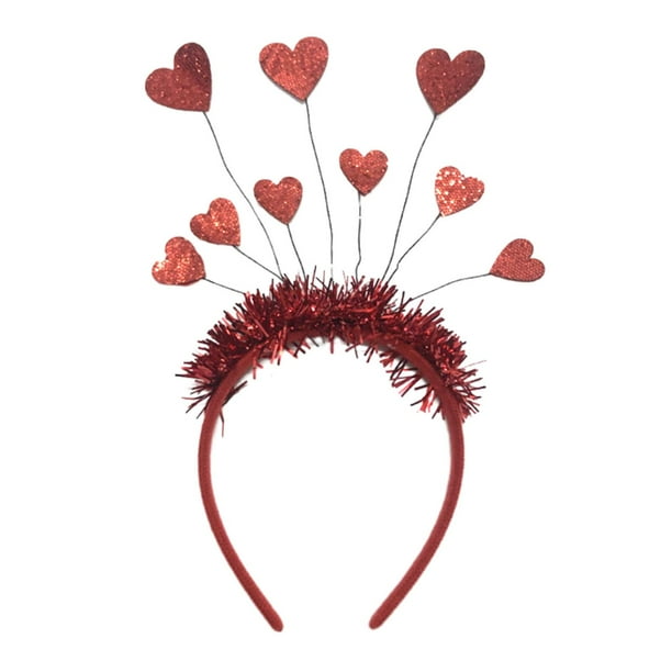 Diadema de corazón para San Valentín, tocado, accesorios para el cabello, regalos para San Valentín Rojo