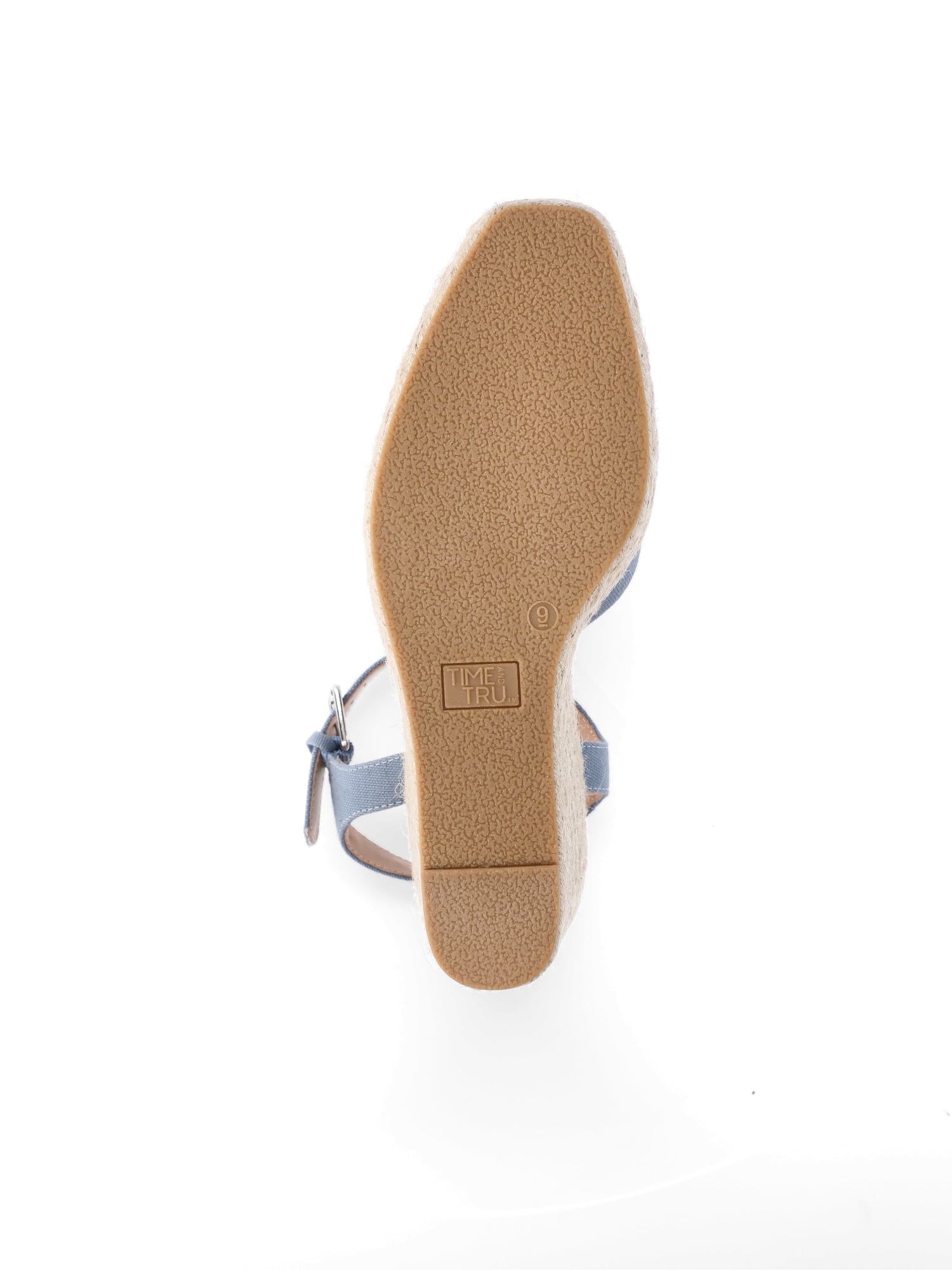 Time and Tru Women's Square Toe Espadrille Wedge Sandals