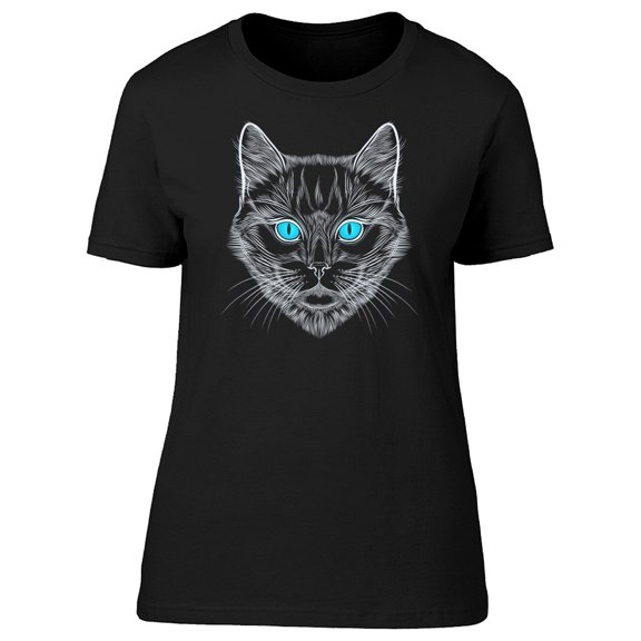 Cat Portrait With Blue Eyes Tee Women's -Image by Shutterstock