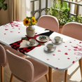 thumbnail image 3 of Red Valentines Day Table Cloths for 3 Foot Rectangle Tables, Red Love Heart Tree Patio Waterproof Elastic Fitted Tablecloths, Washable Rectangular Table Cover for Camping, 3 of 8