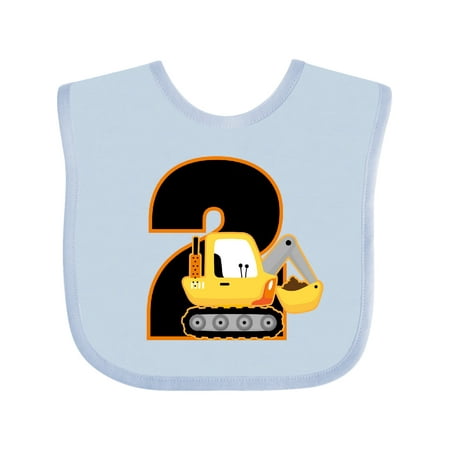 

Inktastic 2nd Birthday Construction Digger Truck Gift Baby Boy Bib