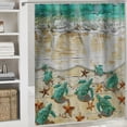 thumbnail image 6 of Orinice  Green Beach Sea Turtle Shower Curtain Nautical Teal Theme Fabric Bathroom Blue Ocean Decor with Grommets and Hooks  60x72, 6 of 7
