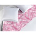 thumbnail image 2 of Leaves Bed Runner, Simple Jungle Leaf Pattern Botanical Hawaiian Flora Aloha Boho Nature Print, Decorative Accent Bedding Scarf for Hotels Homes & Guest Rooms, King, Pink and White, by Ambesonne, 2 of 3