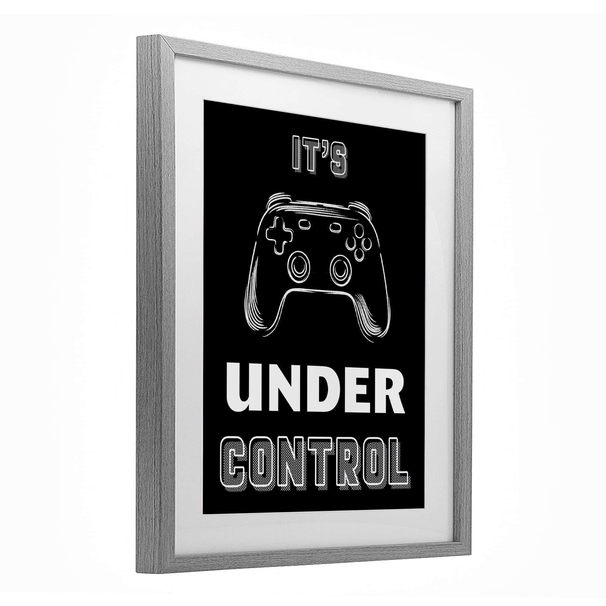 Stupell Industries Under Control Gamer Gray Framed Print Under Glass, design by Marcus Prime