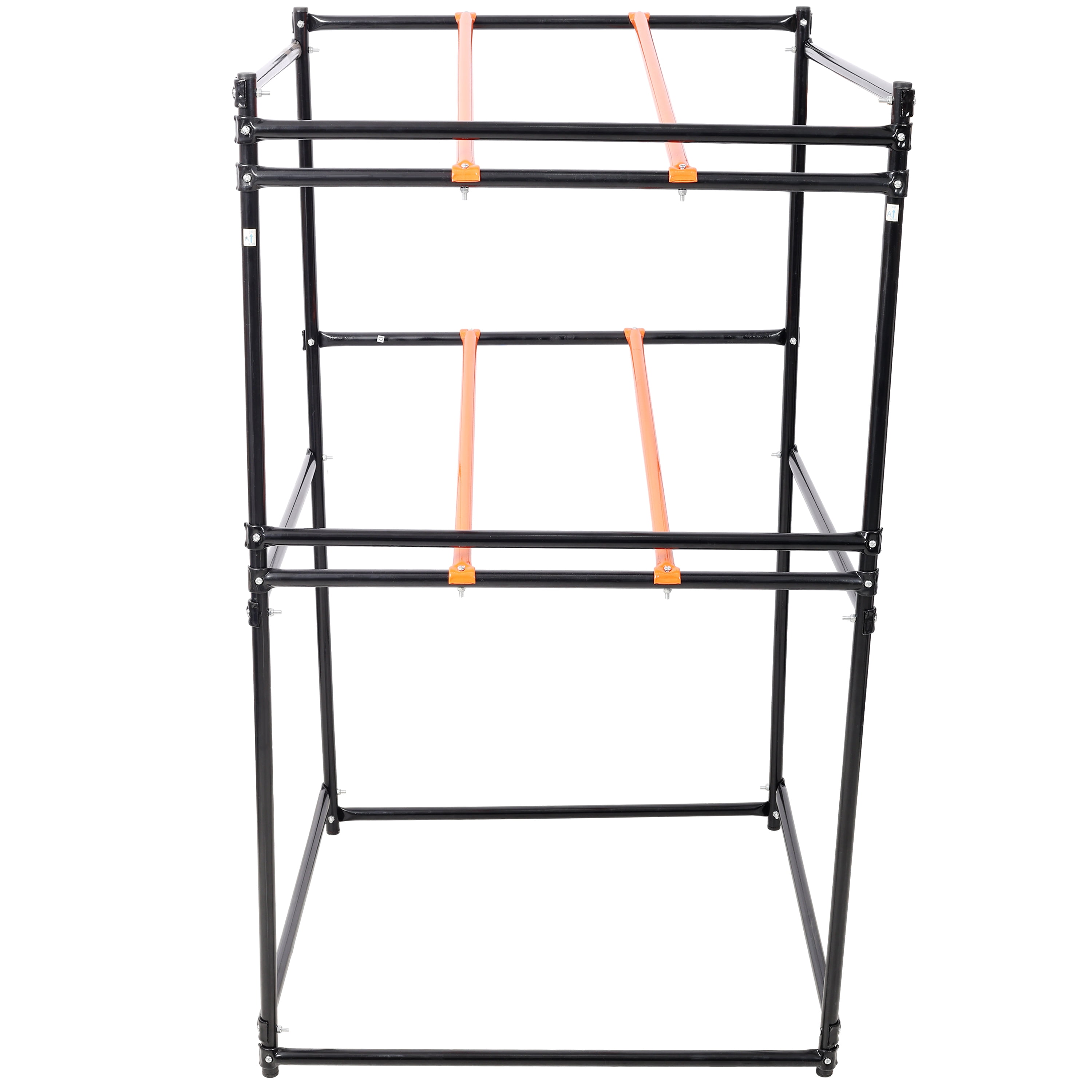, Lawn Mower Display and Storage Rack 3PCS Lawn Mowers Storage 330LB Load Capacity Black&Orange Color, Black+Orange ,Steel ,