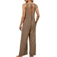 thumbnail image 5 of FAIWAD Rompers for Women Casual Knit Sleeveless Wide Leg Long Pants Overalls Summer Loose Jumpsuit with Pockets, 5 of 8