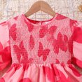 thumbnail image 4 of Spazoro Kids Girls Dresses, Round Neck Butterfly Print Puff Sleeve New Style Princess Dress for Child Girls Red Size 12 T, 4 of 8