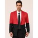 thumbnail image 2 of Lars Amadeus Vestido de hombre Slim Fit Blazer Botón de bloque de color Traje formal Abrigo deportivo negro rojo M Unique Bargains Blazer, 2 of 6