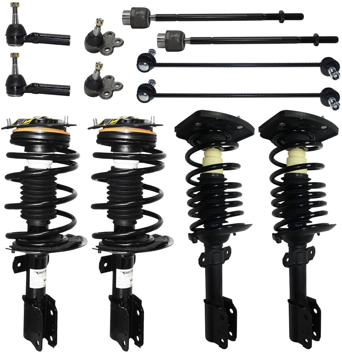 New 12pc Complete Front Quick Install Ready Strut Kit for 16" and 17" Wheels 