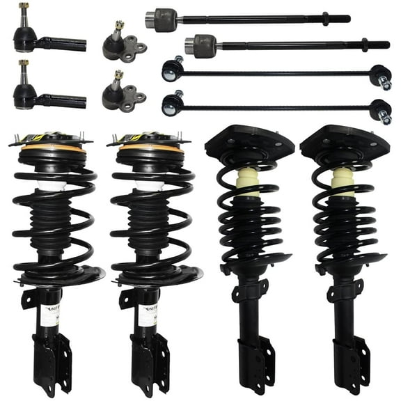 Detroit Axle - Struts Kit for 2004-2008 Pontiac Grand Prix 2005 2006 2007, 4 Front & Rear Struts w/Coil Spring, 2 Lower Ball Joints, 4 Inner Outer Tie Rods, 2 Sway Bars Replacement
