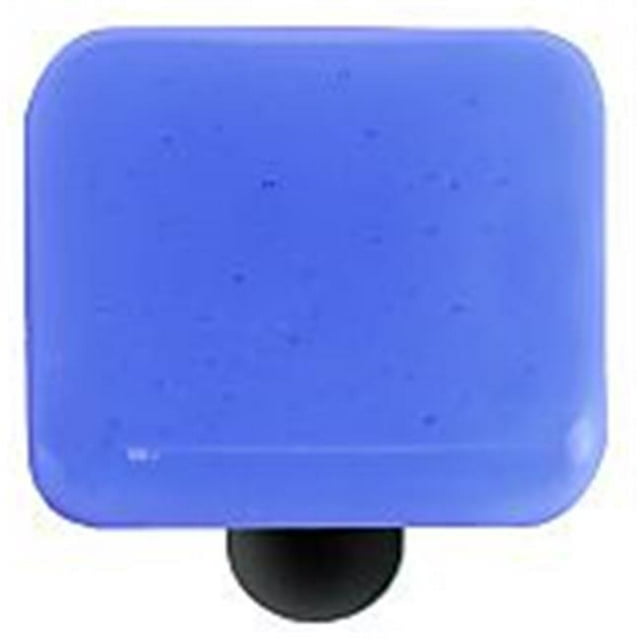 Hot Knobs HK1028-KB Light Sky Blue Square Glass Cabinet Knob - Black Post