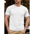thumbnail image 5 of Dwellite Mens Pullover T Shirts Basic Short Sleeve Lightweight Tshirt Casual Crew Neck Solid Shirts for Men White S, 5 of 6