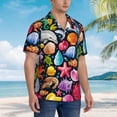 thumbnail image 2 of Lsque Underwater Diving Animals pattern Hawaiian Shirt for Men, Unisex Summer Beach Casual Short Sleeve Button Down Shirts-Large, 2 of 9