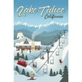 thumbnail image 4 of Lake Tahoe, California, Retro Ski Resort (1000 Piece Puzzle, Size 19x27, Challenging Jigsaw Puzzle for Adults and Family, Made in USA), 4 of 4