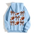 thumbnail image 4 of Women's Fashion Rugby Print Zippered Long Sleeve Hoodie with Pocket Drawstring Casual Athletic Sweatshirt, 4 of 6