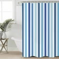thumbnail image 4 of Shower Curtain Dark Blue Gradient Stripe Waterproof Shower Curtain Set with Hooks for Bathroom Showers,Stalls and Bathtubs,54x78InWhite Line Geometric, 4 of 9