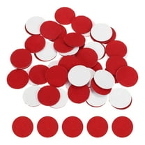50 Pcs Adhesive Felt Circles, 3/4" Round Non-Woven Felt Pads Stickers, Red