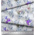 thumbnail image 3 of Soimoi Blue polyester Crepe Fabric Leaves & Floral Print Sewing Fabric BTY 52 Inch Wide, 3 of 3