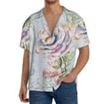 thumbnail image 3 of Wukai Vintage Rose Men's Casual Short-Sleeve Button Down Shirt - Lightweight Summer Dress Shirt for Daily Wear-X-Large, 3 of 7