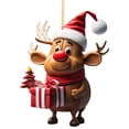 thumbnail image 1 of Alce Dibujos Animados Navidad Con Sombrero Suministros para Fiesta, 1 of 9
