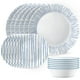 thumbnail image 1 of Corelle Juego De Vajilla De 18 Piezas Para 6 Platos Y Tazones Redondos Livianos, Juego Vitrelle De Vidrio De Triple Capa Resistente A Astillas, Apto Para Microondas Y Lavavajillas, Rayas Náuticas, 1 of 5