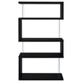 thumbnail image 6 of Emelle 63-inch 4-shelf Glass Panel Bookshelf Black, 6 of 9