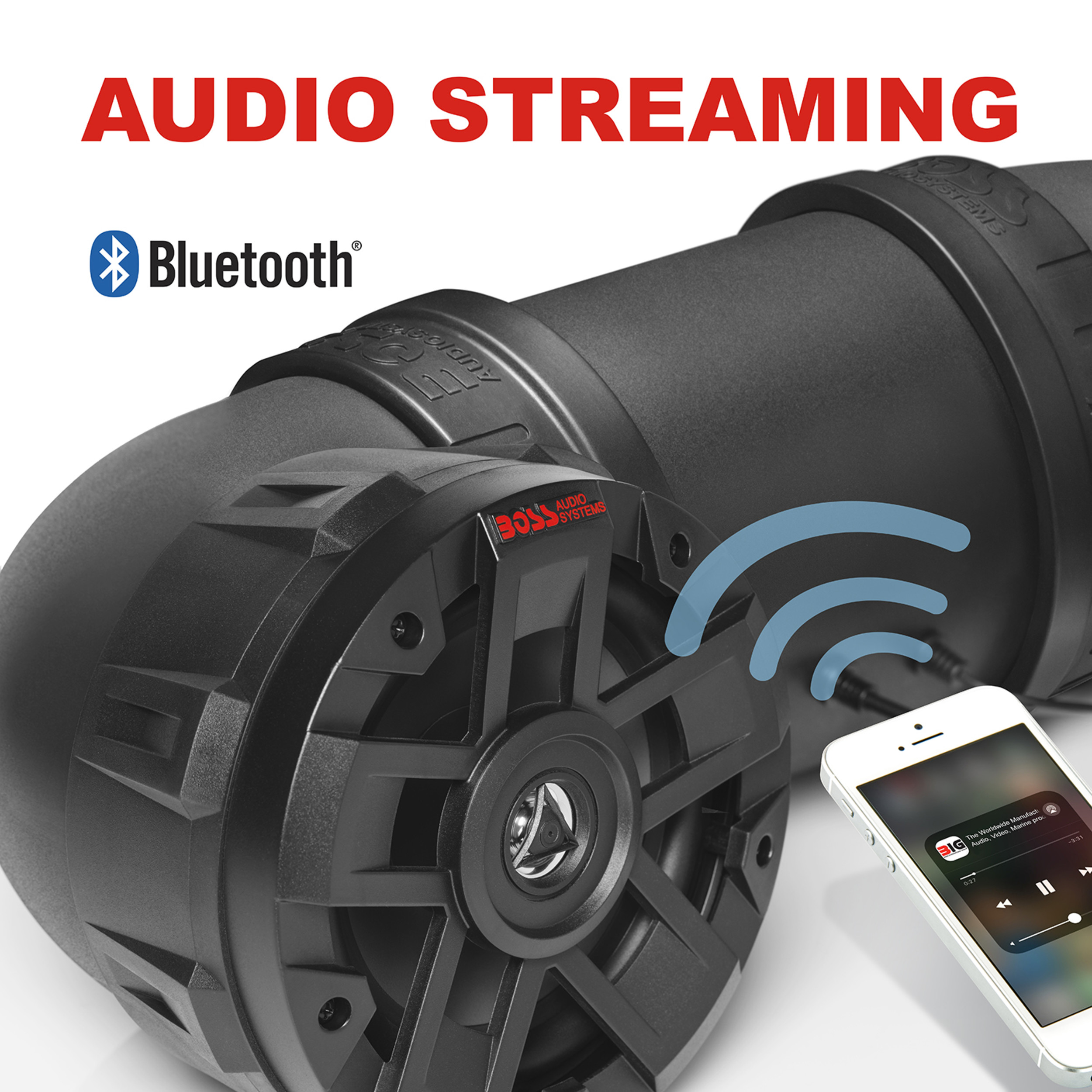 BOSS Audio Systems ATV6.5B ATV Bluetooth Sound System, Amplified 6.5”  Speakers
