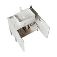 thumbnail image 3 of 30" Elegant Compact Freestanding Cabinet, Bathroom Storage Unit with Soft Close Door, Modern Small Bathroom Vanity with Ceramic Sink for Bathroom, White, 3 of 7