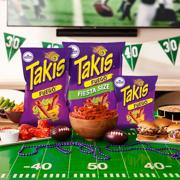 Takis Fuego 17 oz Fiesta Size Bag, Spicy Chili Pepper Lime Rolled