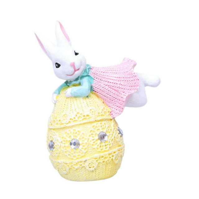 pitrice Easter Bunny Figurine Decorative Tabletop Ornament Desk Office Bookshelf Style D for Style D