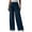 Blue, variant on Women's High Waisted Wide Leg Pants Casual Pleated Palazzo Trousers Loose Fit Straight Leg Lounge Pants with Drawstring and Pockets