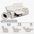 thumbnail image 5 of Manual Leather Recliner Chair Reclining Sofa Chair with Storage Console & Cup Holder for Living Room, White, 5 of 6