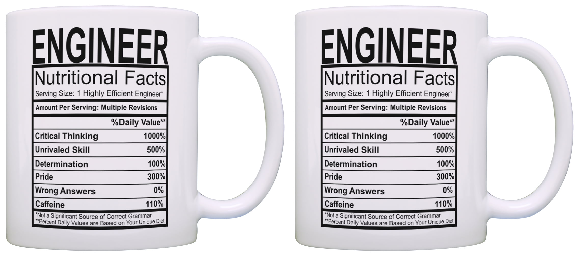 ThisWear STEM Gifts Engineer Nutritional Facts Label Science Gag Gift
