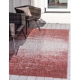 thumbnail image 1 of Unique Loom Collection Moderne Tapis d'Intérieur et d'Extérieur en Tissage Plat Dégradé Vieilli, 9 x 12 Pieds, Rouge Rouille/gris, 1 of 2