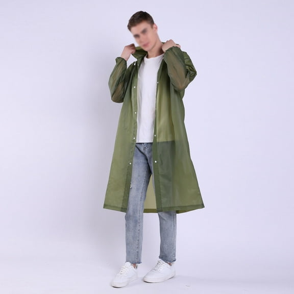 HEATSHAKING 1Pcs Portable Rain Gear EVA Waterproof with Hood for Rainy Days and School Use in Green