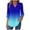 Womens Fall Clothes Blue, variant on Womens Tunic Tops, 3/4 Sleeve Shirts for Women Fall Fashion Loose Fit Ombre Tie Dye Lapel V Neck Dressy Blouses with Button