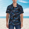 thumbnail image 4 of Balery Blue Sports Car Print Men's Hawaiian Shirts Short Sleeve Beach Shirt Relaxed Fit Vacation Button Down Shirts-X-Large, 4 of 9