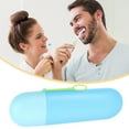 thumbnail image 3 of Portable Toothbrush Case Toothbrush Holders Plastic Dark Blue Light Blue 7.87"x2.36"x1.38", 3 of 7