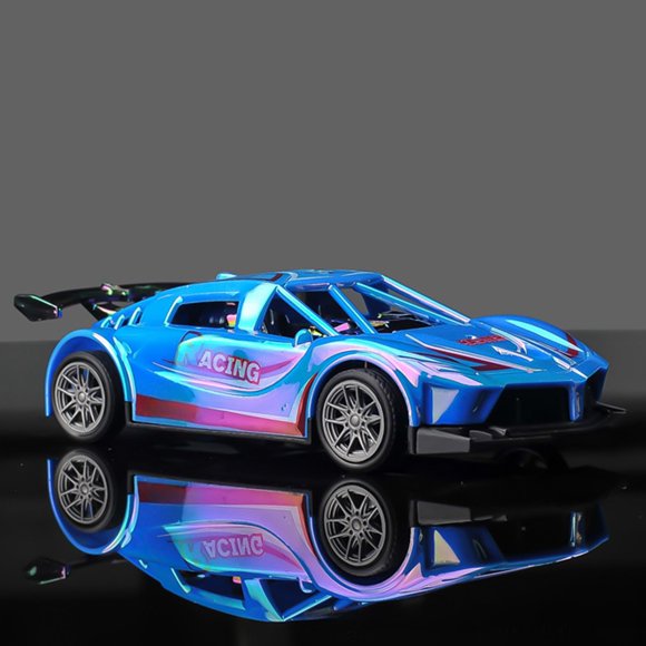 ToyKingdee Laser Inertia Racing Car Toy Cool Racing Model Rambo Simulation Car Ornaments Blue