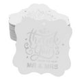 thumbnail image 1 of Inkdotpot Pack Of 50 Real Silver Foil Bracket Shape Paper Tags Thank You From The New Wedding Favor Hang Tags, 1 of 7