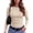 AVW48-Beige, variant on Women Long Sleeve Shirts Ribbed Tops Crewneck Basic Tee Stretchy Fall Business Casual Daily Wear For Going Out Work Red S