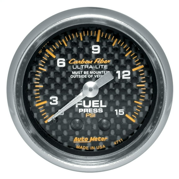 AUTO METER 4711 Carbon Fiber Mechanical Fuel Pressure Gauge