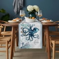 thumbnail image 2 of Coastal Octopus Table Runner - 36 Inch Long, Kitchen Dining Table Runner Dresser Scarves, Nautical Starfish Shell Jellyfish Anchor Farmhouse Decor for Coffee Tables Wedding Party Banquet, 2 of 8