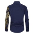 thumbnail image 3 of IROINNID Deals Long Sleeve Shirts for Men Casual Turndown Collar Button Print Top Blouse,Navy, 3 of 3