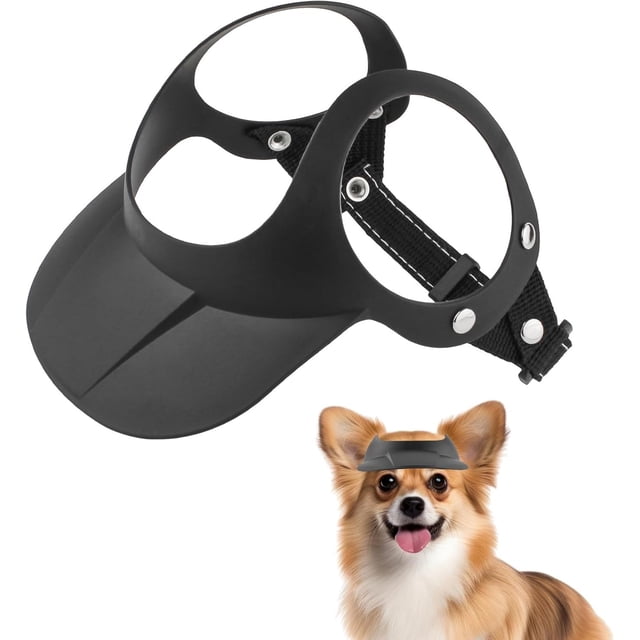 HeeHom Dog Sun Hat for Small Dogs 16.5-27.5lbs - Adjustable Summer Cap with Ear Holes, Beach & Walking Visor for French Bulldog/Corgi/Puppy UV Protection