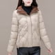 thumbnail image 1 of Parkas de manga larga para mujer, abrigo cálido con bolsillo, chaqueta larga con cuello vuelto, abrigo de invierno de plumón para mujer, 1 of 7