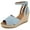 Pale Blue Nubuck, variant on Gentle Souls by Kenneth Cole Womens Charli Leather Sandal Wedge Heels