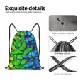 thumbnail image 4 of Xecao Multicolored Butterflies Pattern Sports Drawstring Backpack - String Swim Gym Bag with Wet Proof Pocket for Women&Men-Medium, 4 of 6